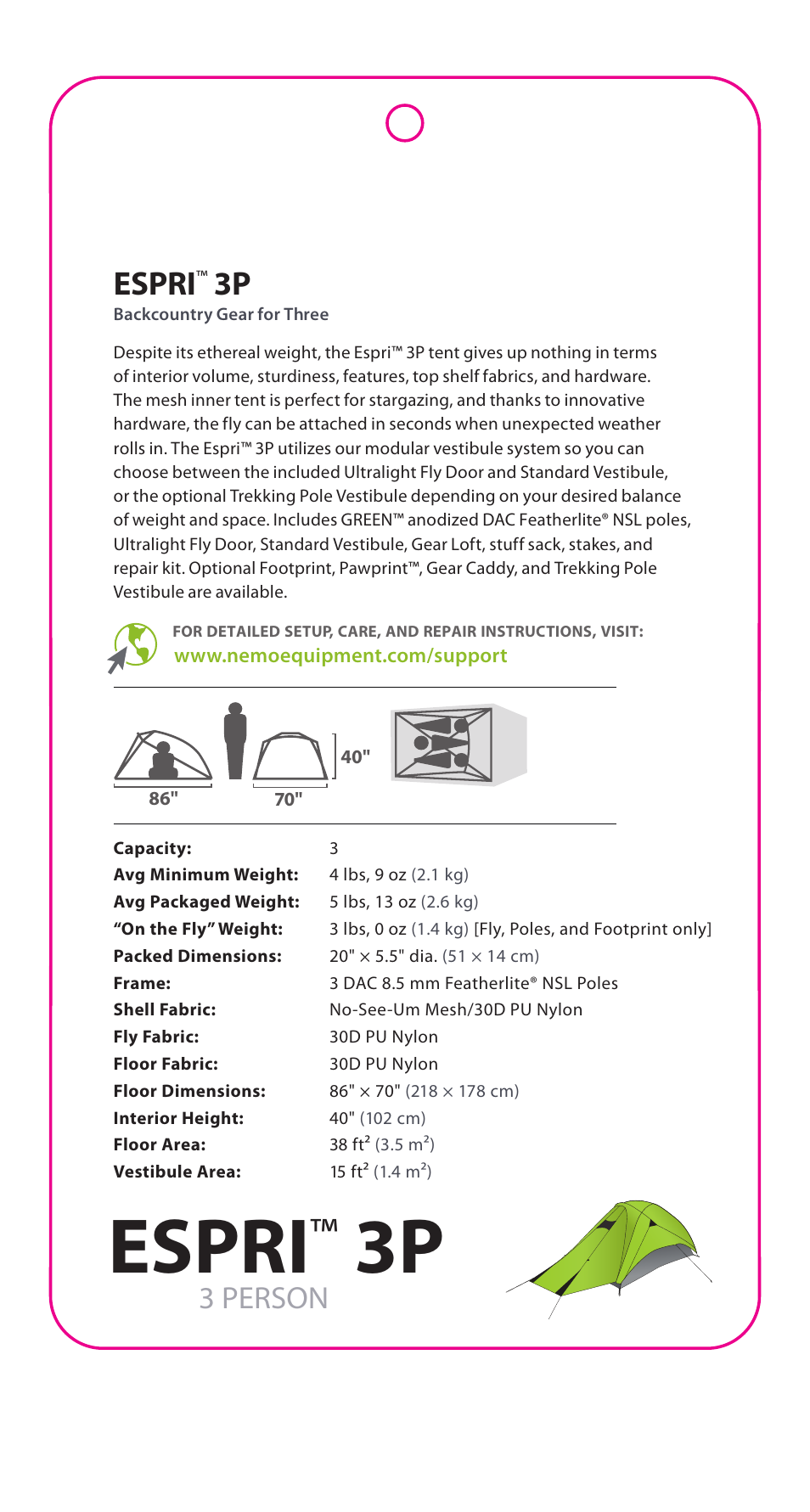 NEMO Equipment ESPR 3P User Manual | 5 pages