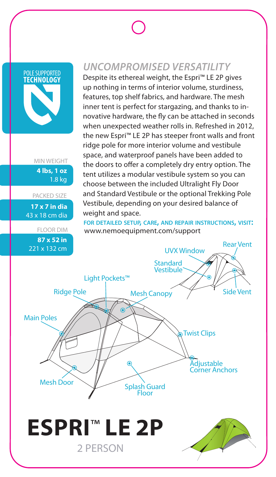 NEMO Equipment ESPR LE 2P User Manual | 5 pages