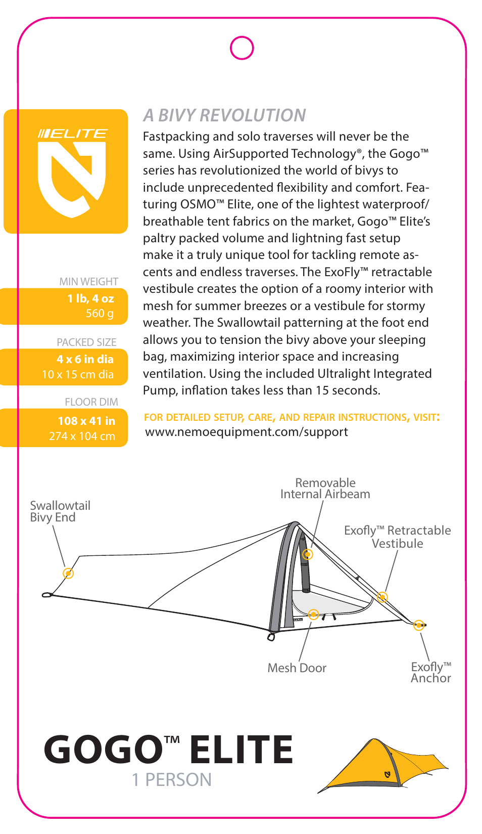 NEMO Equipment GOG ELITE User Manual | 4 pages