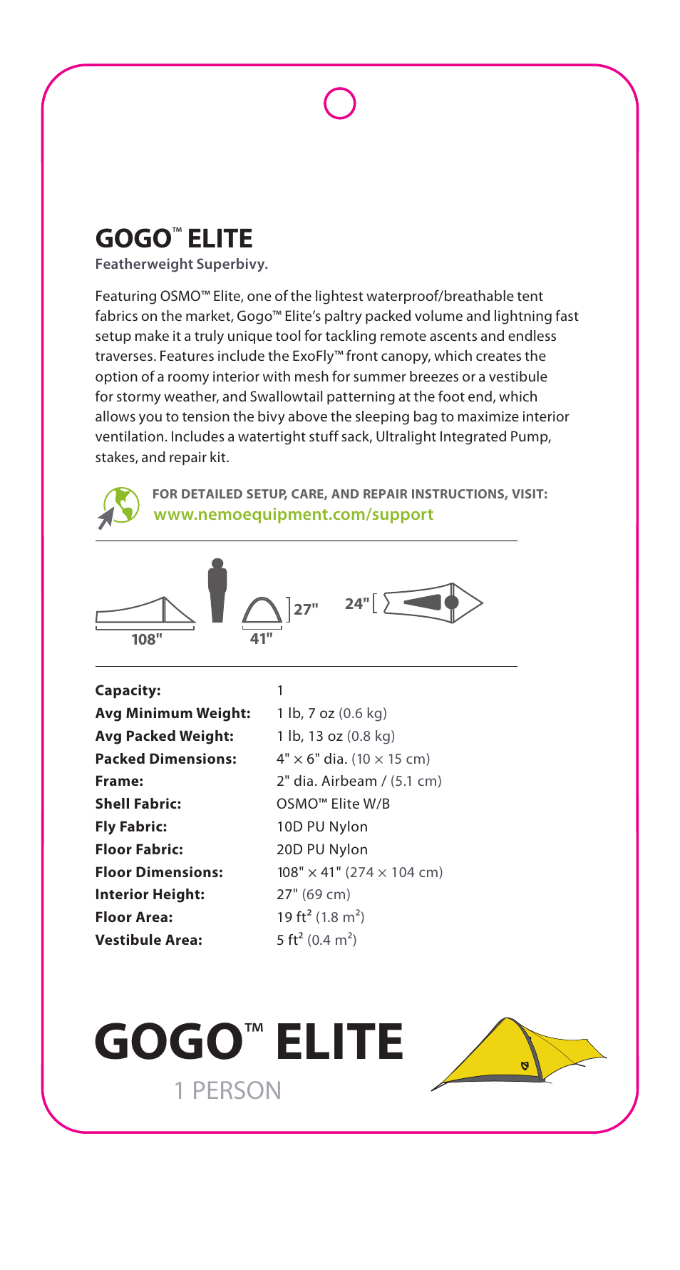 NEMO Equipment GOG ELITE User Manual | 5 pages