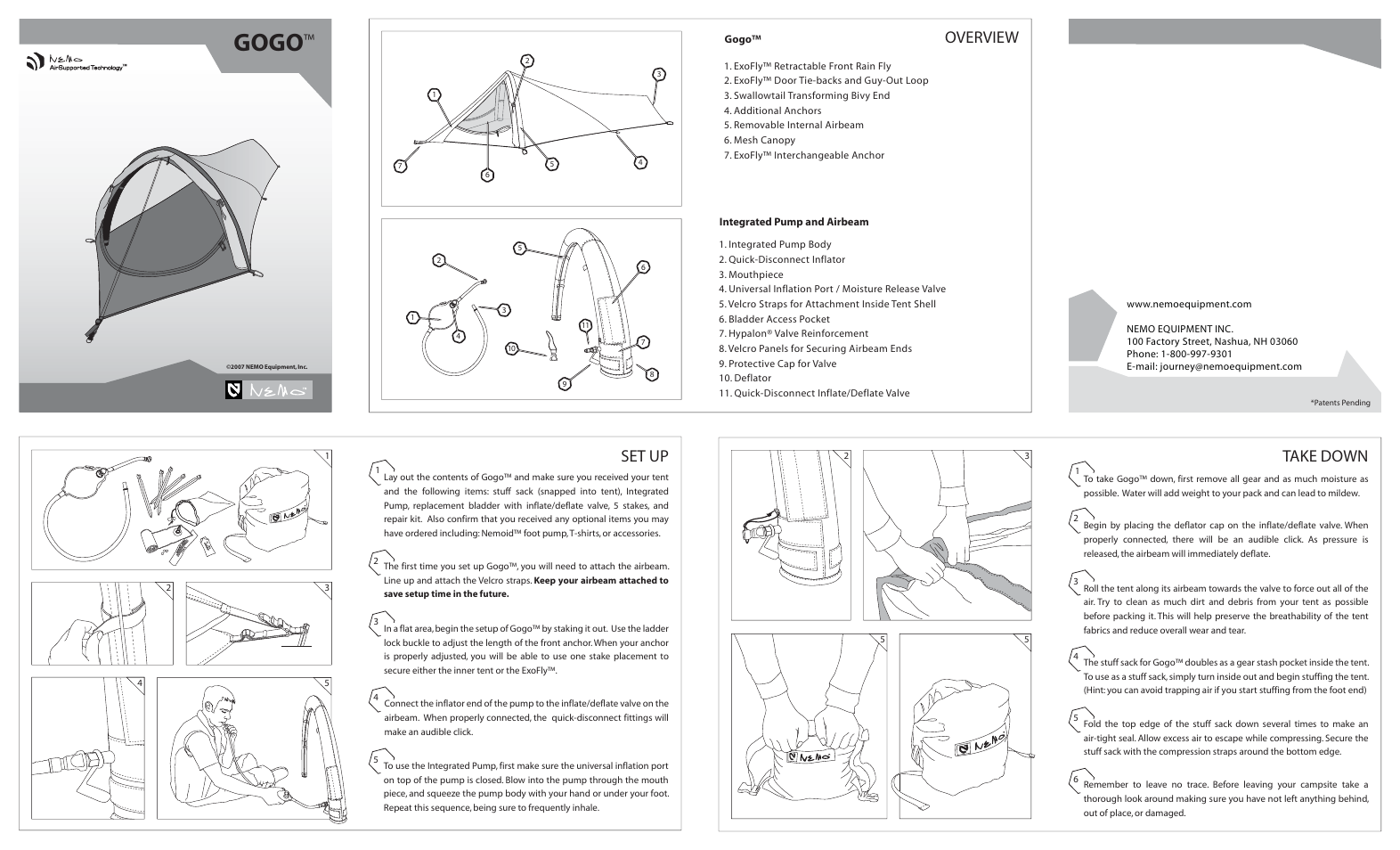 NEMO Equipment GOG ELITE User Manual | 2 pages
