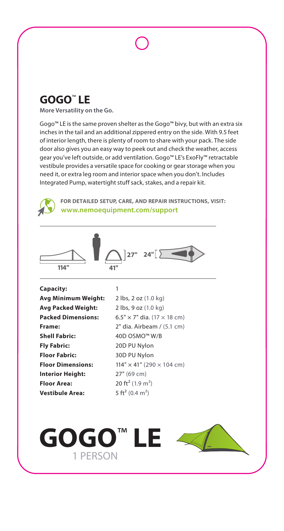 NEMO Equipment GOG LE User Manual | 5 pages