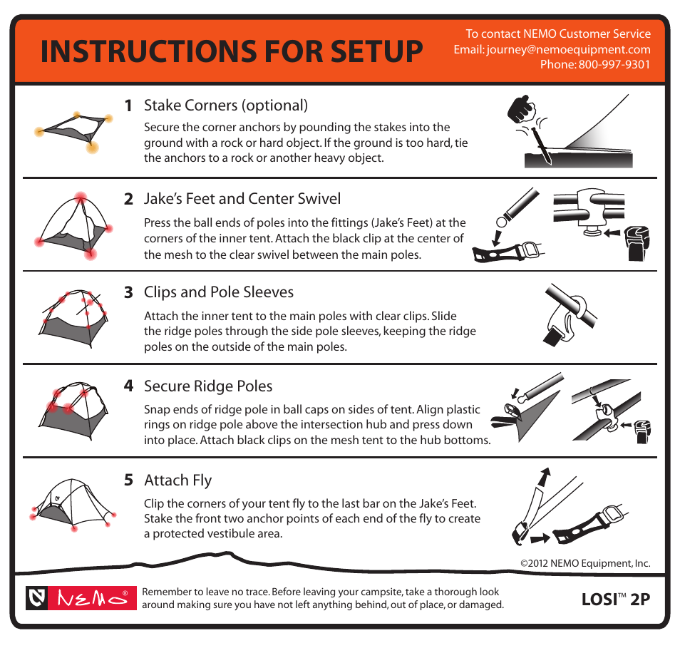 Instructions for setup, Losi | NEMO Equipment LOS 2P User Manual | Page 5 / 6