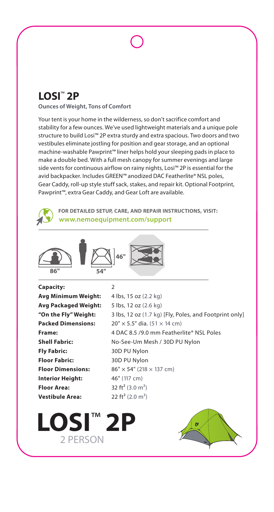 NEMO Equipment LOS 2P User Manual | 5 pages