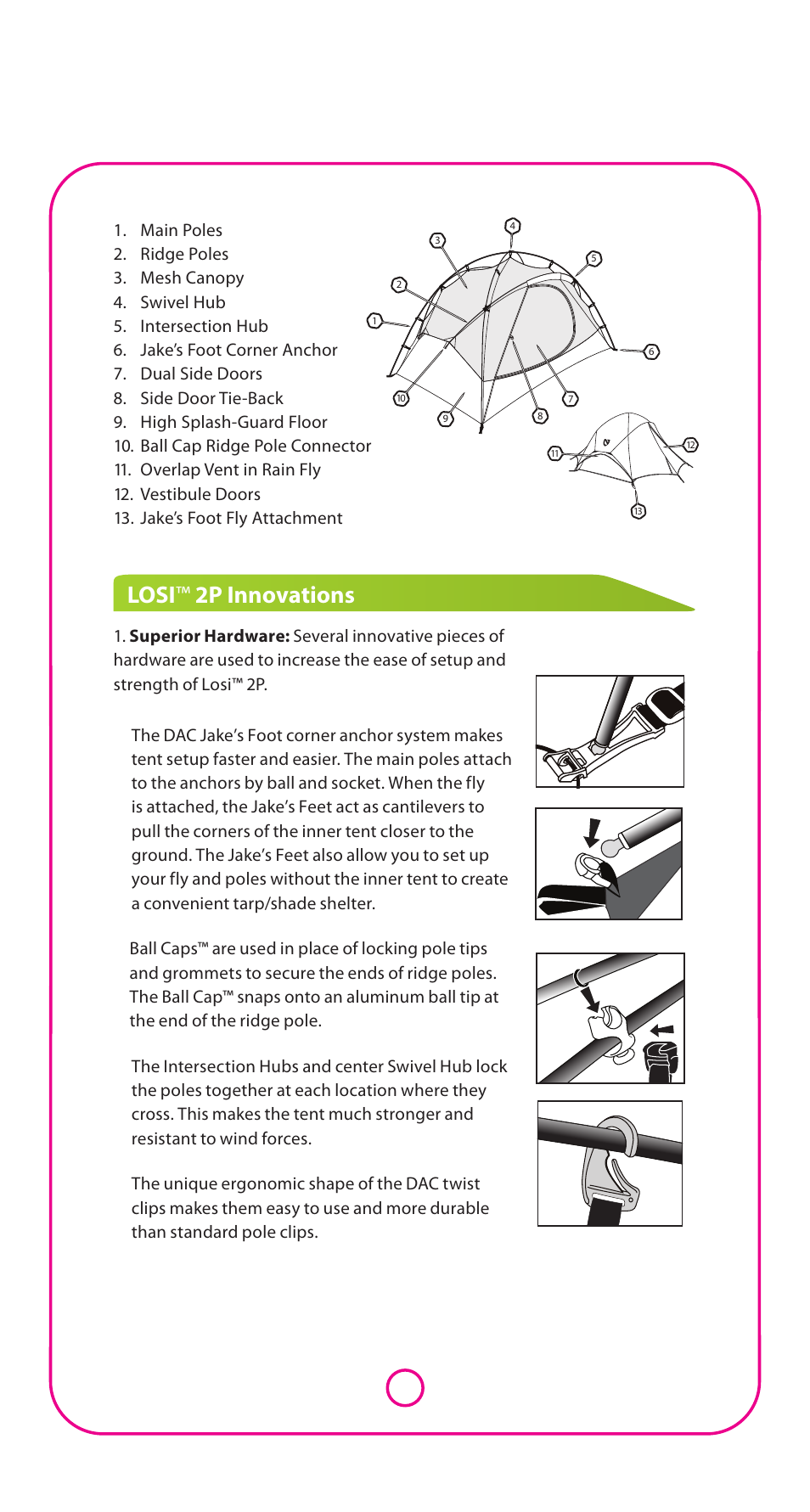 Losi ™ 2p innovations | NEMO Equipment LOS 2P User Manual | Page 2 / 5