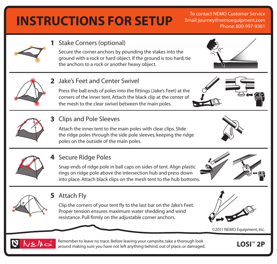 Instructions for setup, Losi | NEMO Equipment LOS 2P User Manual | Page 5 / 5
