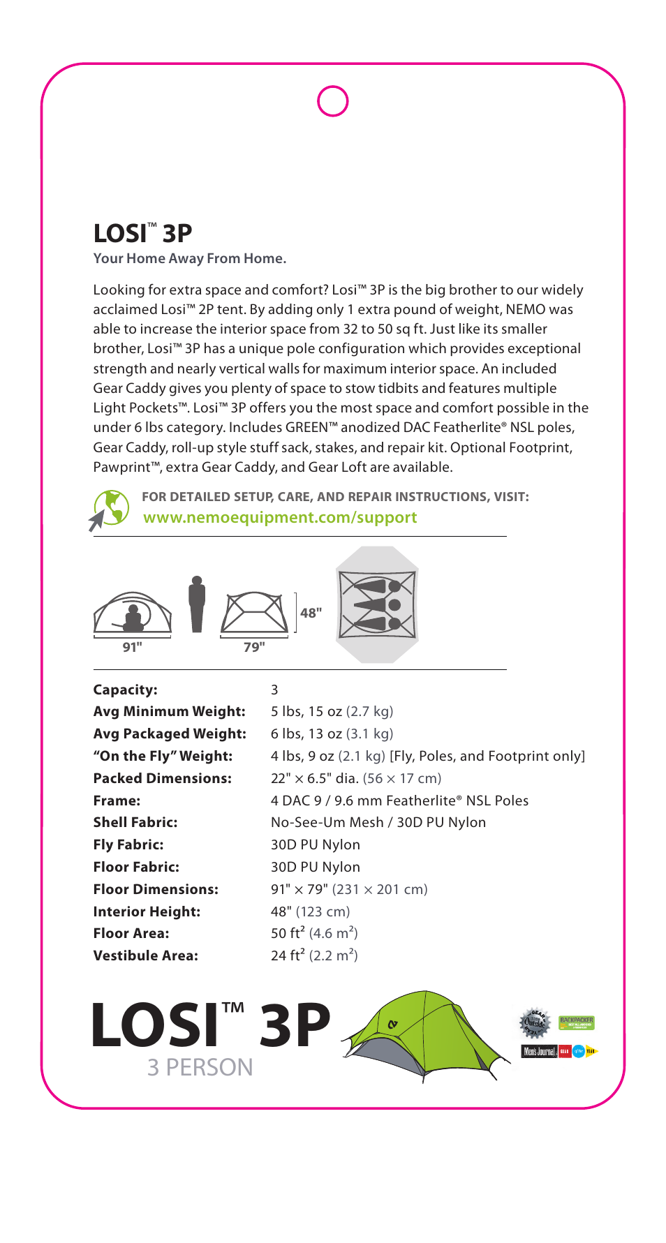 NEMO Equipment LOS 3P User Manual | 5 pages