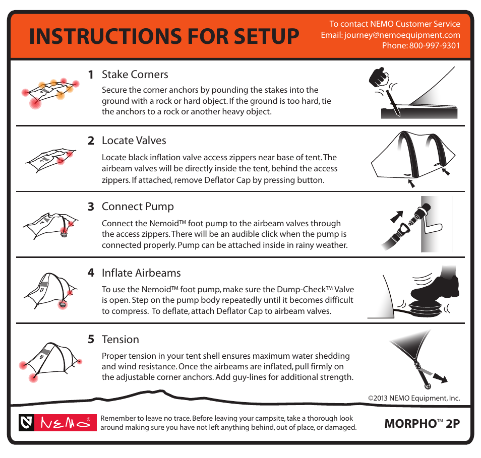 Instructions for setup, Morpho | NEMO Equipment MORPH 2P User Manual | Page 5 / 5