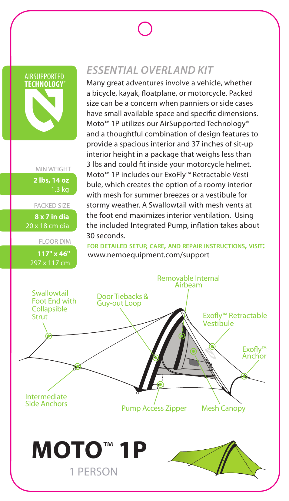 NEMO Equipment MOT 1P User Manual | 5 pages