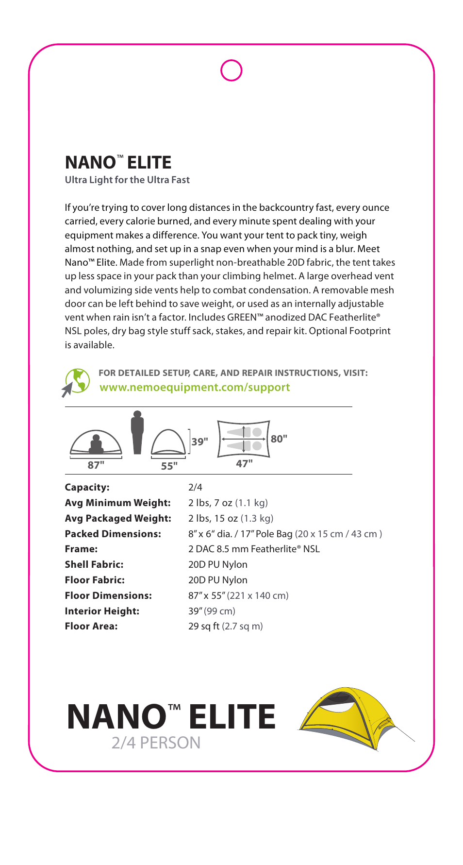 NEMO Equipment NAN ELITE User Manual | 5 pages