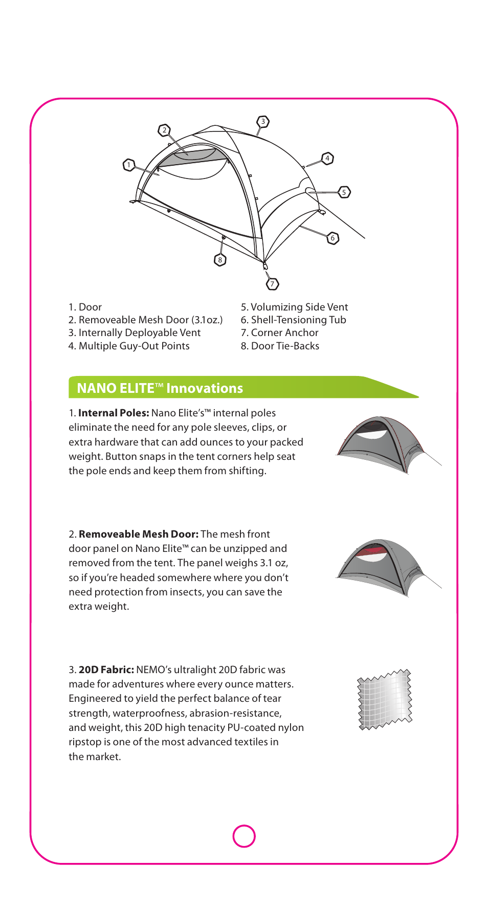 Nano elite ™ innovations | NEMO Equipment NAN ELITE User Manual | Page 2 / 5