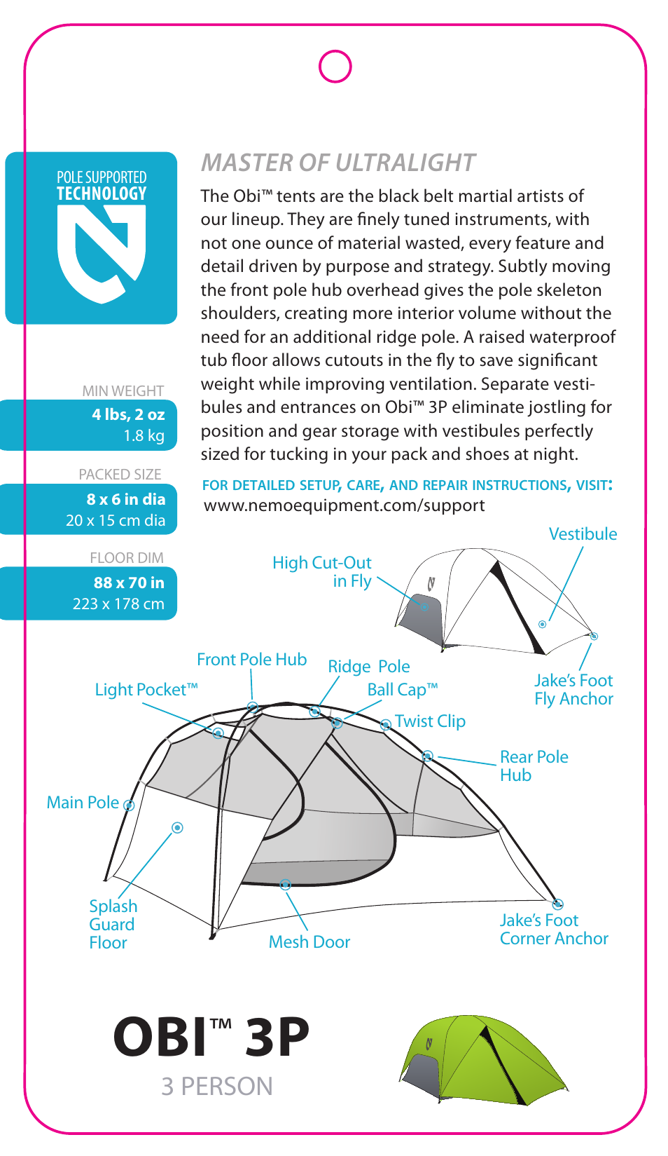 NEMO Equipment OB 3P User Manual | 5 pages