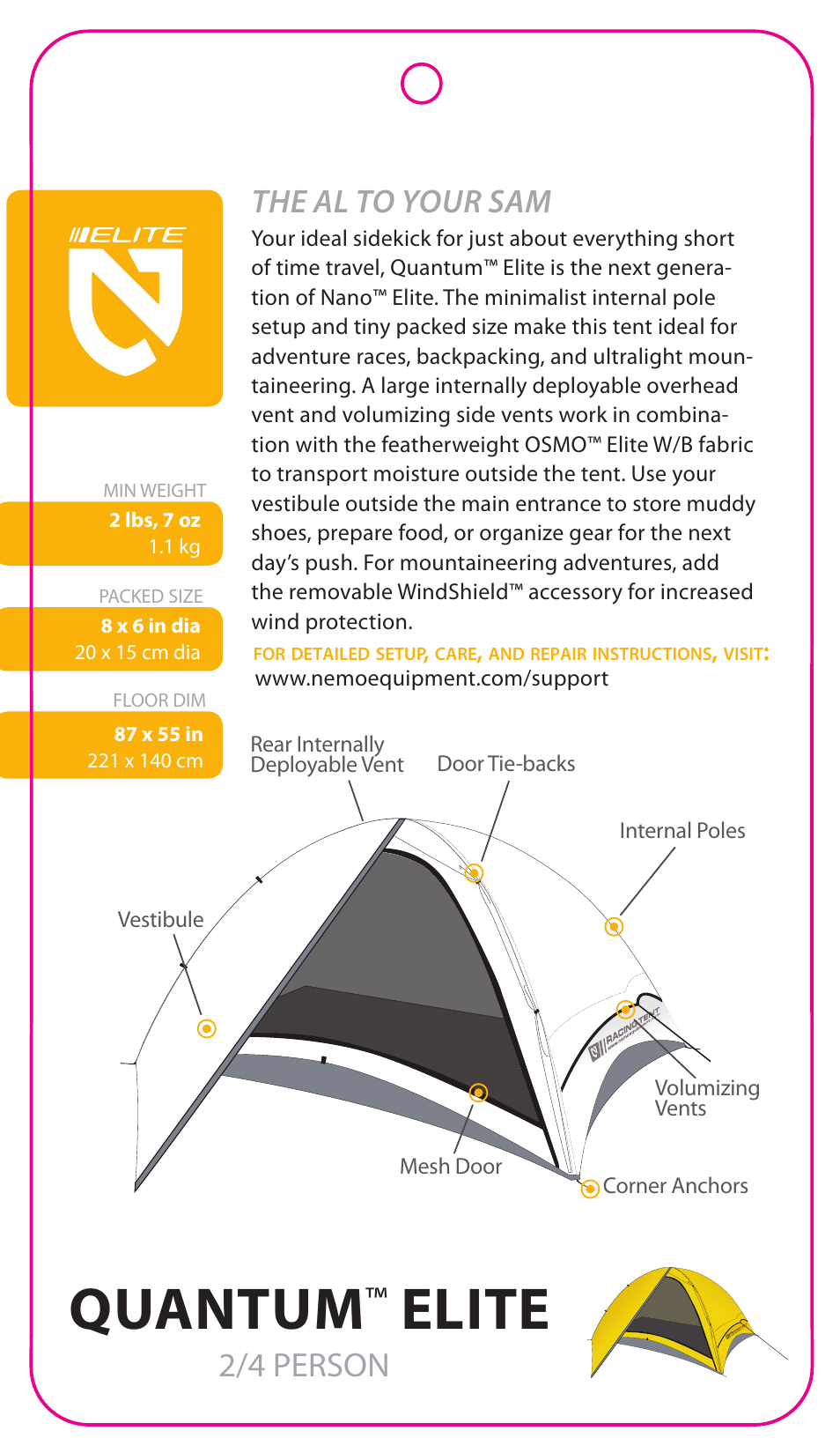 NEMO Equipment QUANTU ELITE User Manual | 5 pages