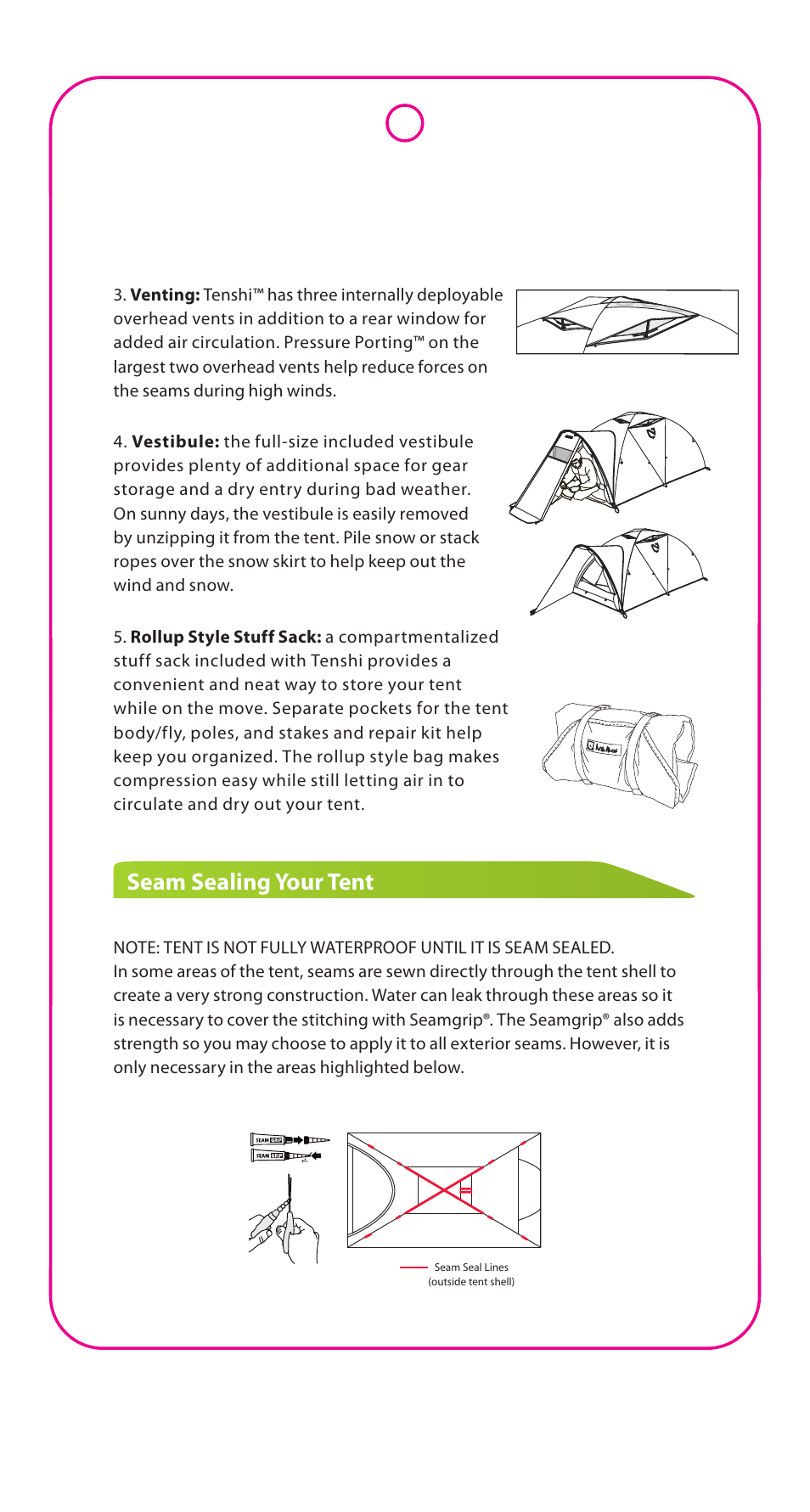 Seam sealing your tent | NEMO Equipment TENSH User Manual | Page 3 / 5