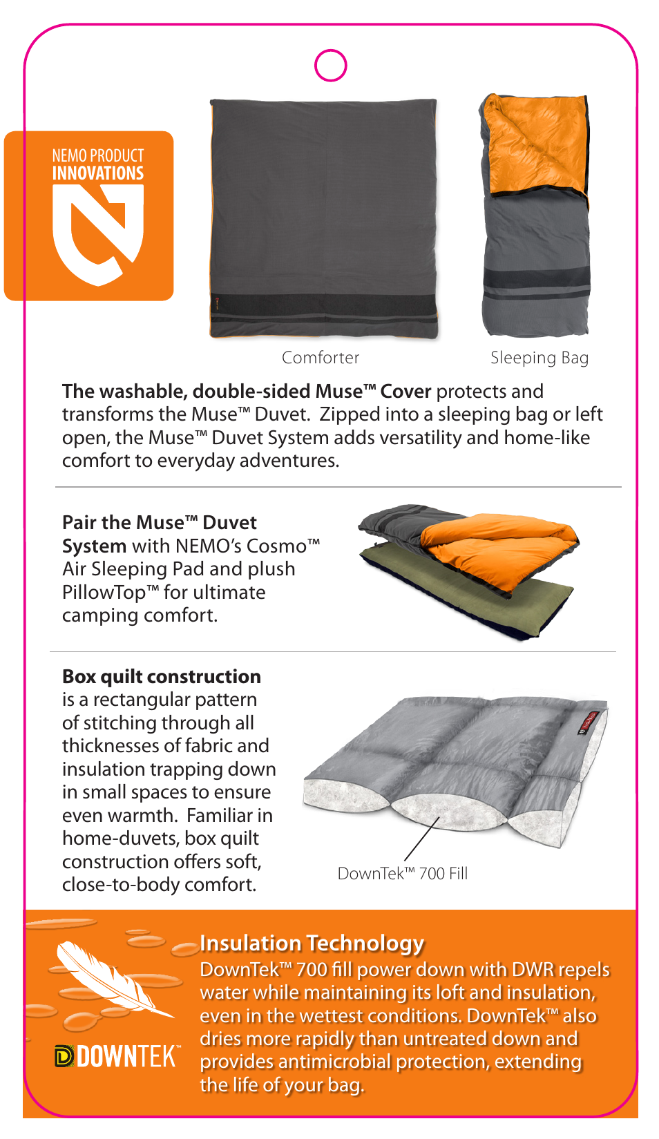 Insulation technology | NEMO Equipment MUS DUVET 40 User Manual | Page 3 / 6