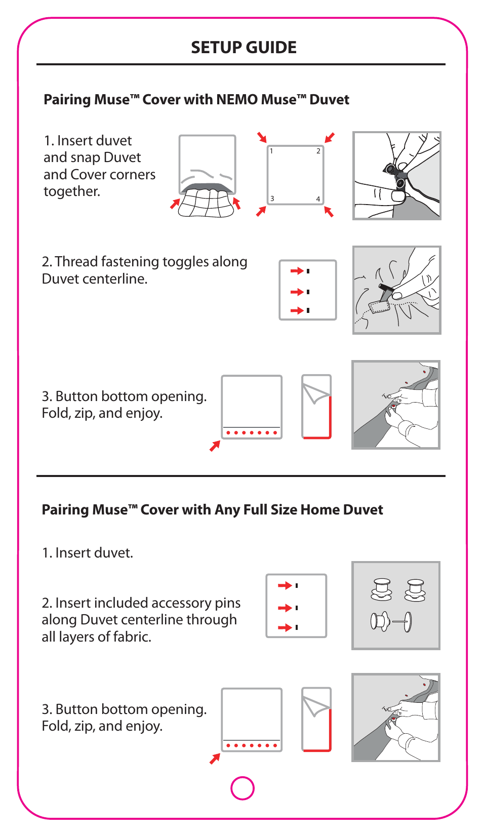 Setup guide | NEMO Equipment MUS DUVET 40 User Manual | Page 4 / 6