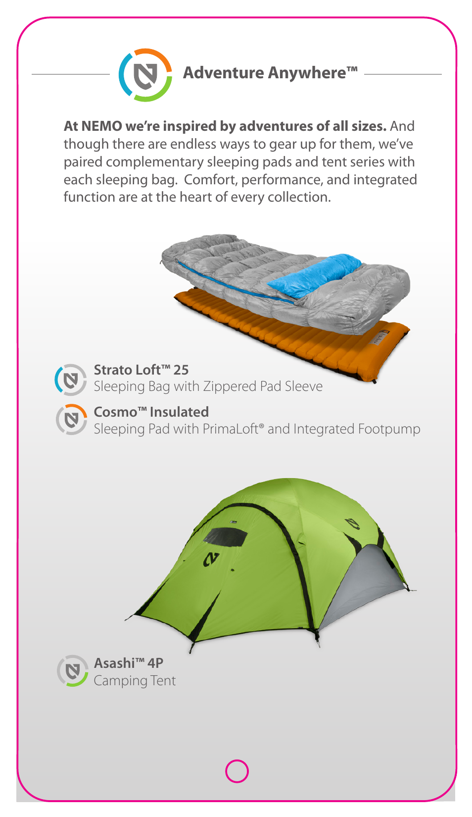 Adventure anywhere | NEMO Equipment STRATO LOF 25 User Manual | Page 4 / 6