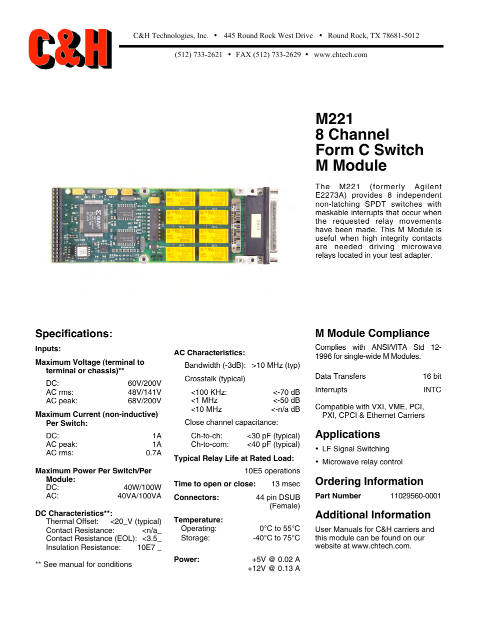 CH Tech M221 User Manual | 1 page