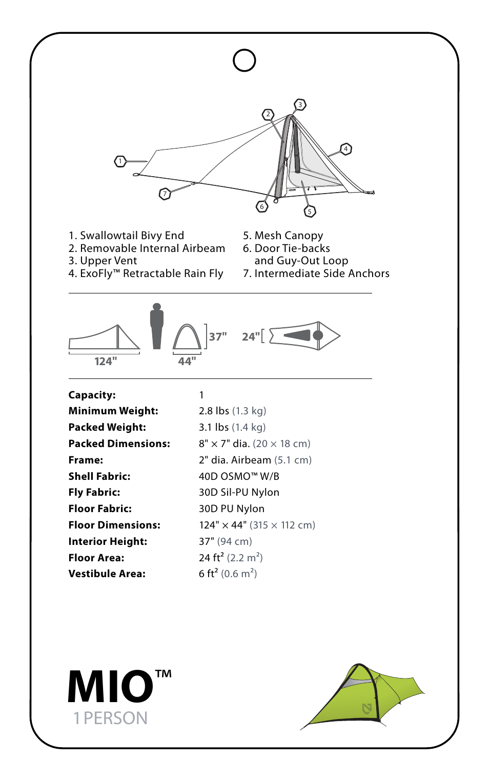 1 person | NEMO Equipment MI User Manual | Page 3 / 9