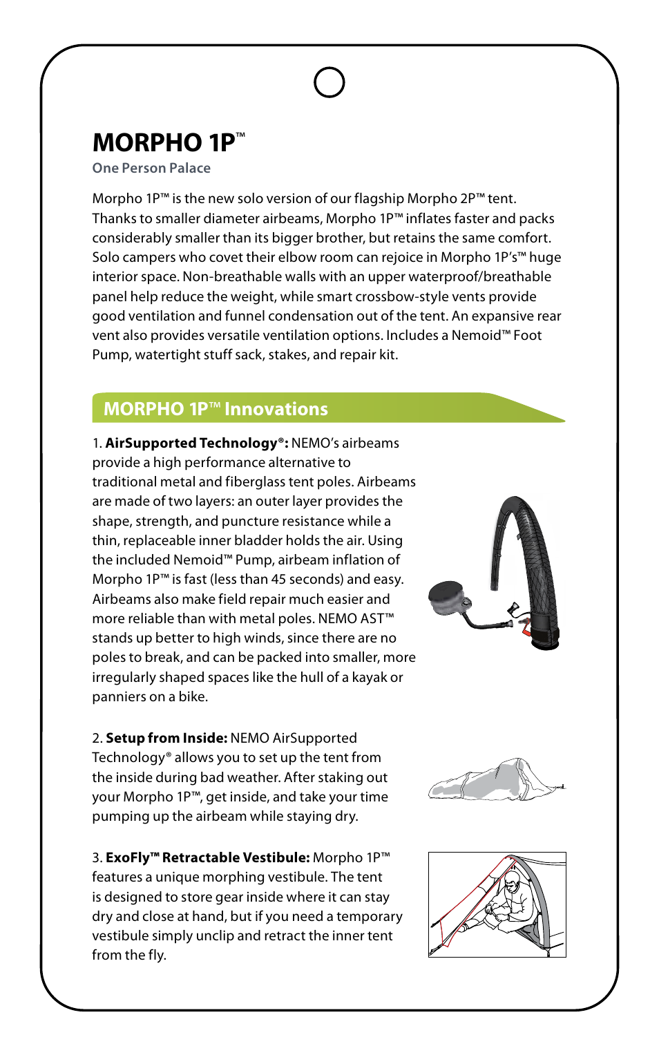 Morpho 1p | NEMO Equipment MORPHO 1 User Manual | Page 5 / 9