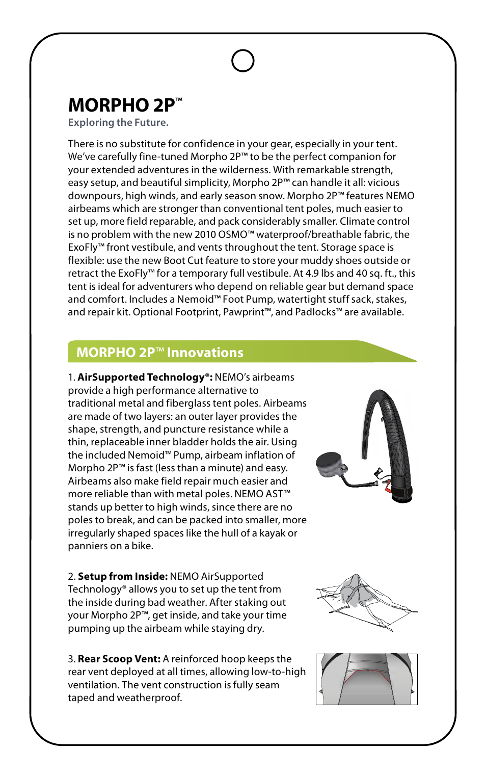 Morpho 2p, Morpho 2p ™ innovations | NEMO Equipment MORPHO 2 User Manual | Page 5 / 9