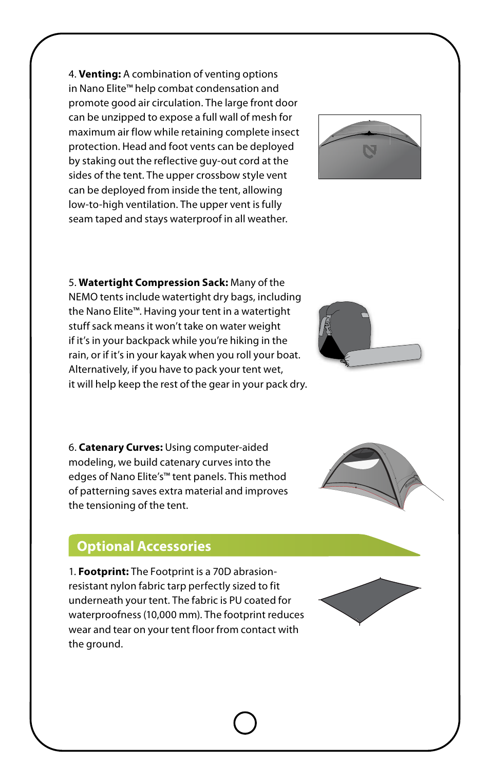 Optional accessories | NEMO Equipment NANO ELIT User Manual | Page 6 / 9