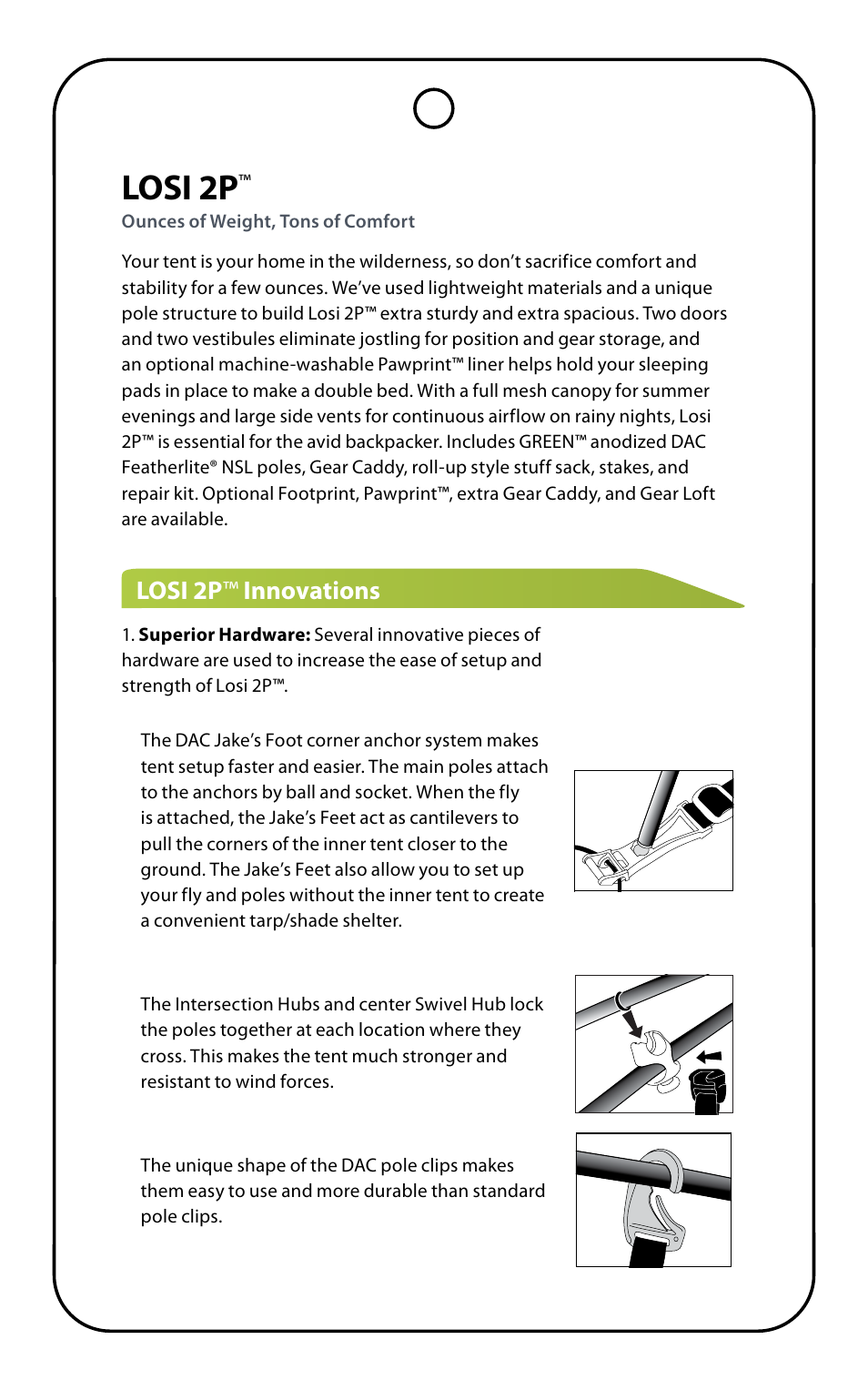 Losi 2p, Losi 2p ™ innovations | NEMO Equipment LOSI 2 User Manual | Page 5 / 9