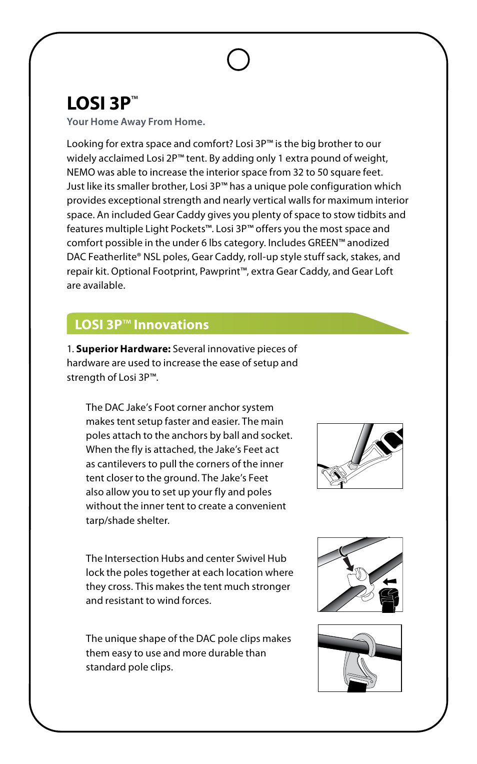 Losi 3p, Losi 3p ™ innovations | NEMO Equipment LOSI 3 User Manual | Page 5 / 9