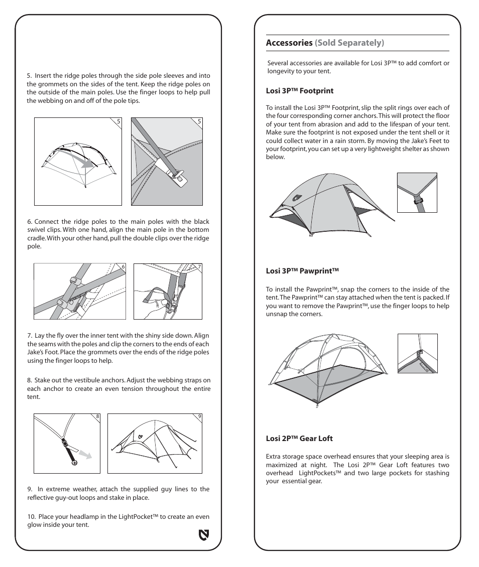 Accessories (sold separately) | NEMO Equipment LOSI 3 User Manual | Page 4 / 8