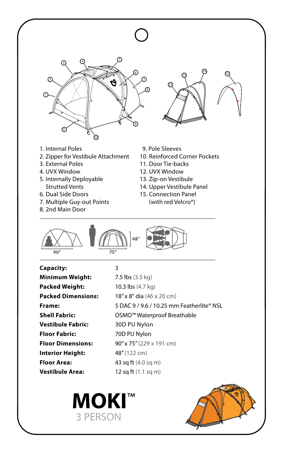 Moki, 3 person | NEMO Equipment MOK User Manual | Page 3 / 9