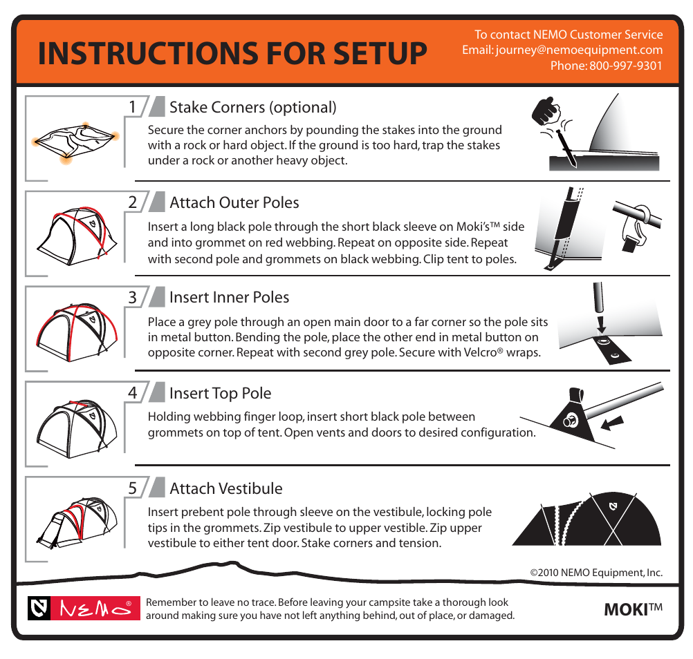 Instructions for setup | NEMO Equipment MOK User Manual | Page 9 / 9