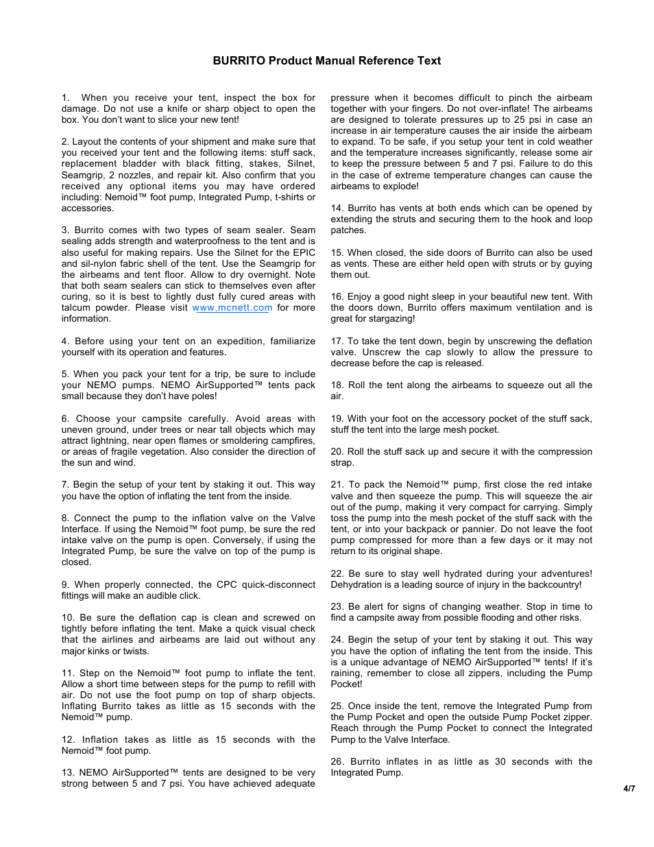 NEMO Equipment BURRIT User Manual | Page 4 / 7