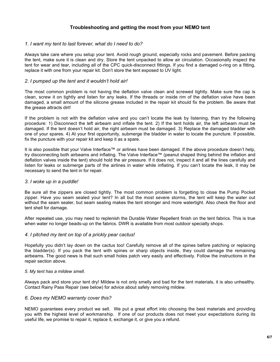 NEMO Equipment HYPNOA User Manual | Page 6 / 7