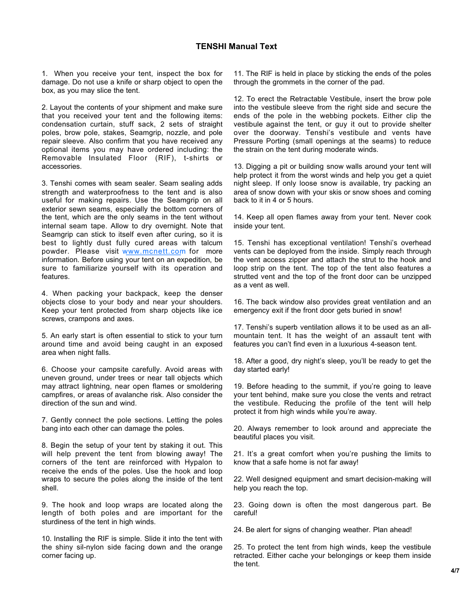 NEMO Equipment TENSH User Manual | Page 4 / 7