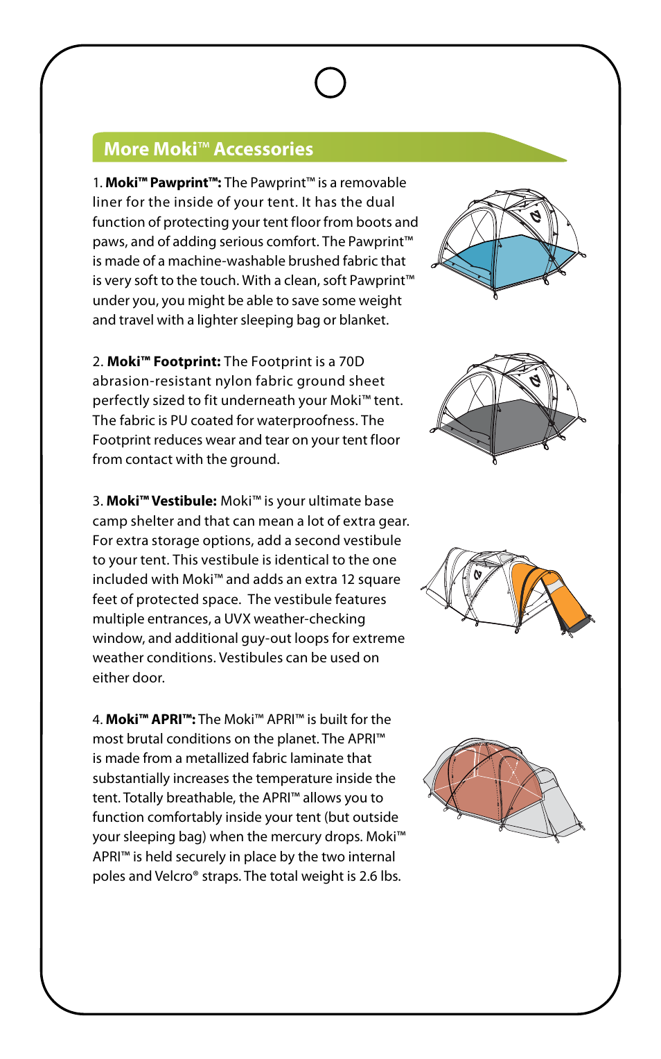 More moki ™ accessories | NEMO Equipment MOK LIN User Manual | Page 5 / 7