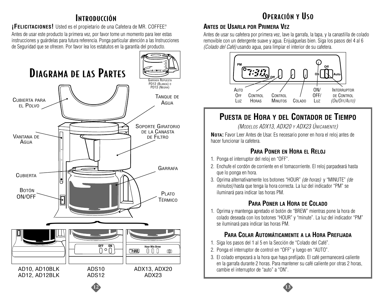 Iagrama de las, Artes | Capresso AD12BLK User Manual | Page 13 / 20