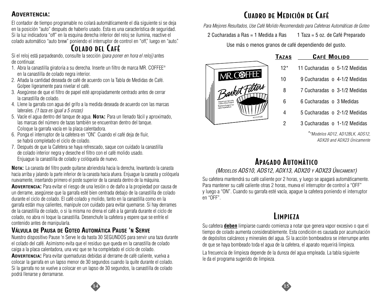 Capresso AD12BLK User Manual | Page 15 / 20