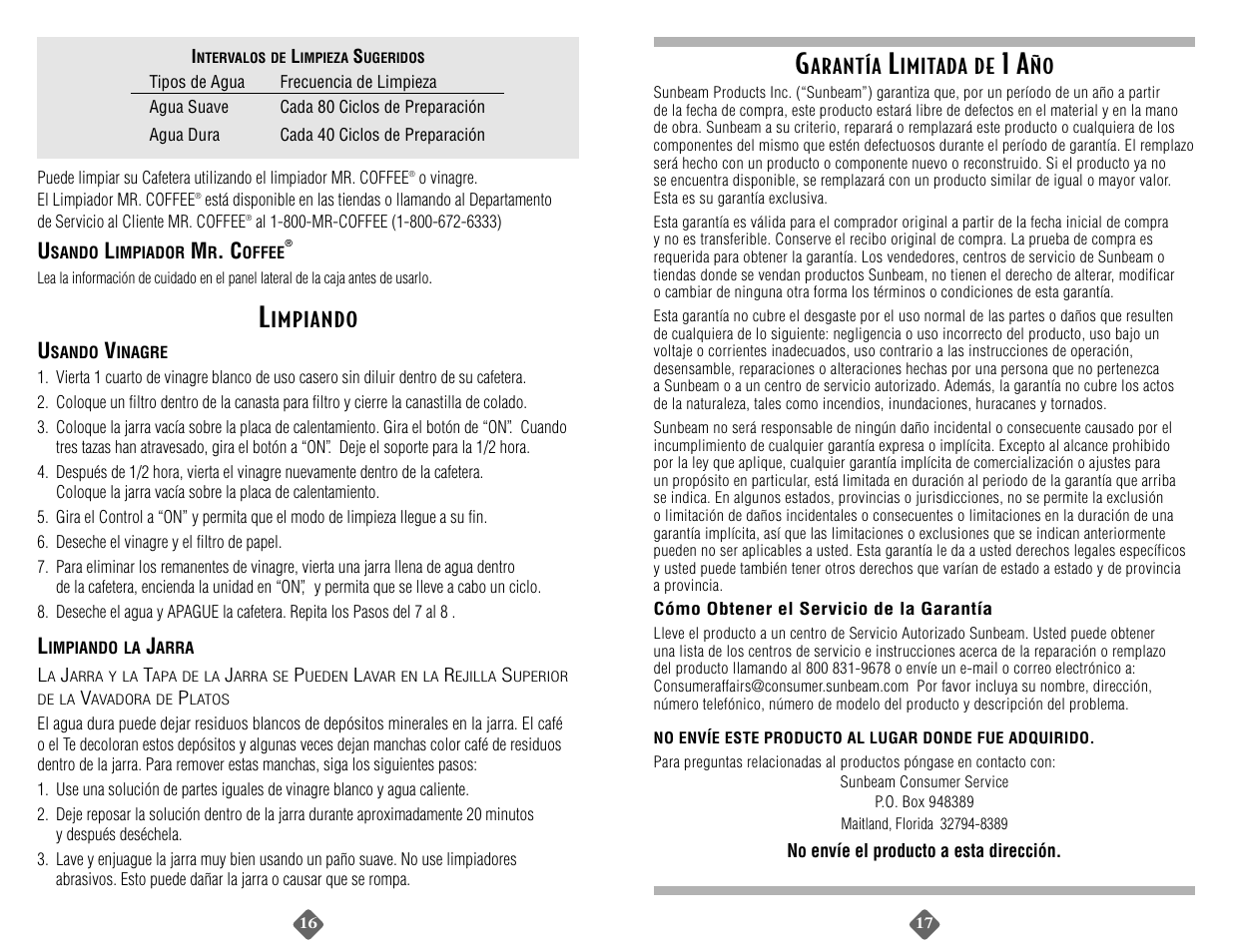 Capresso AD12BLK User Manual | Page 17 / 20