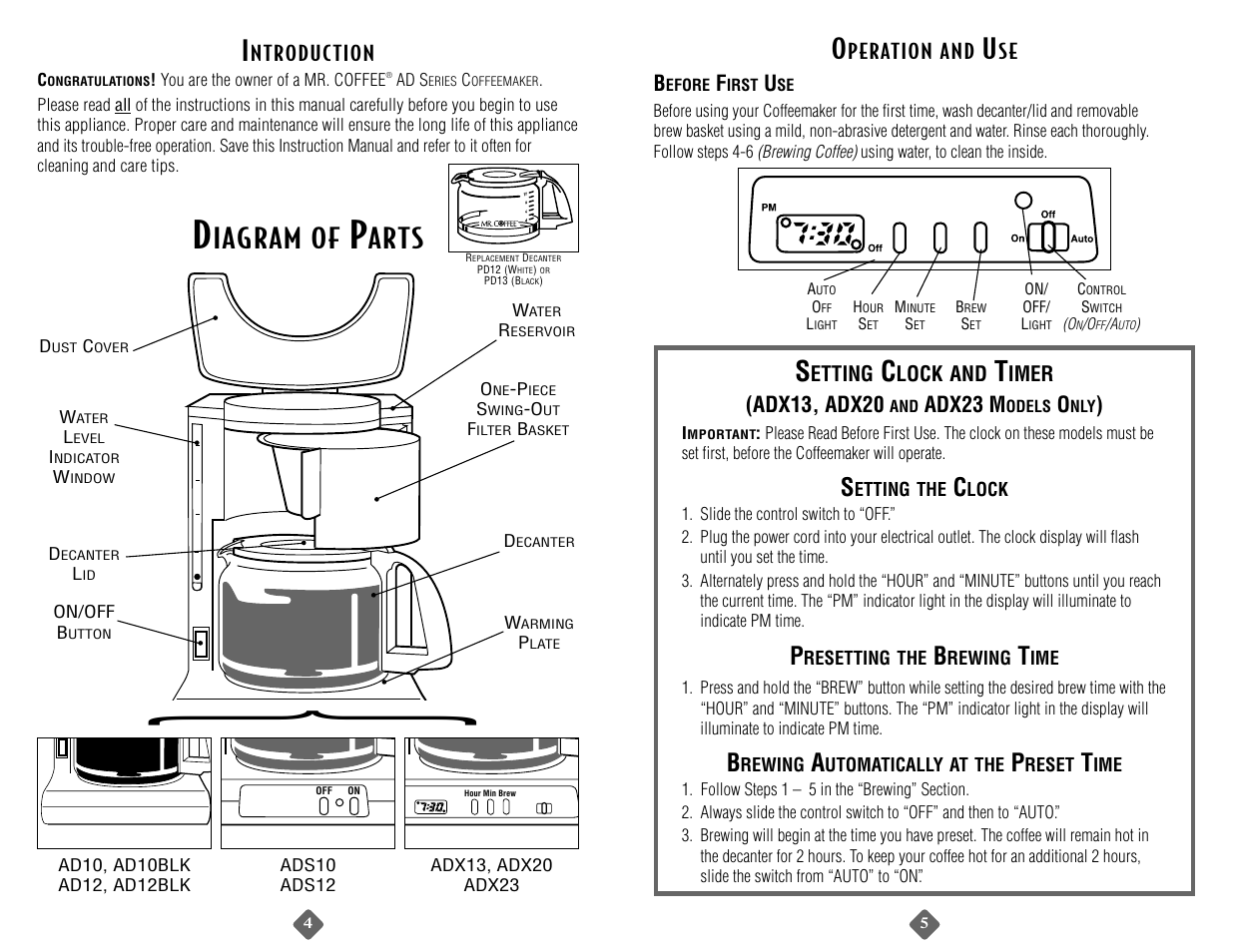 Iagram of, Arts | Capresso AD12BLK User Manual | Page 5 / 20