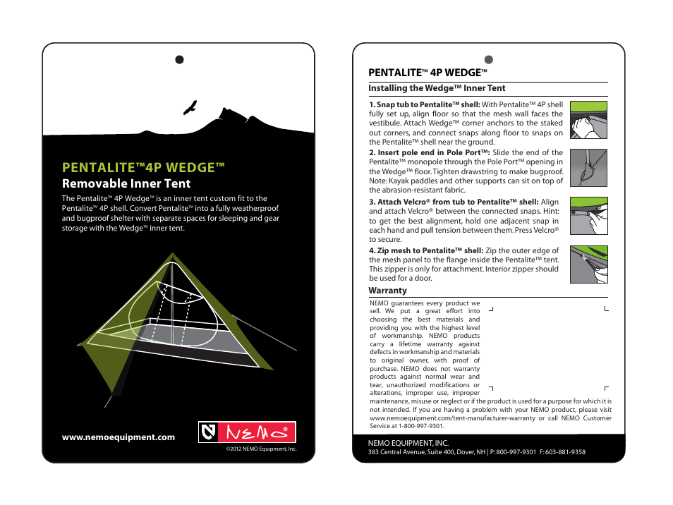 NEMO Equipment PENTALIT4P WEDG User Manual | 1 page