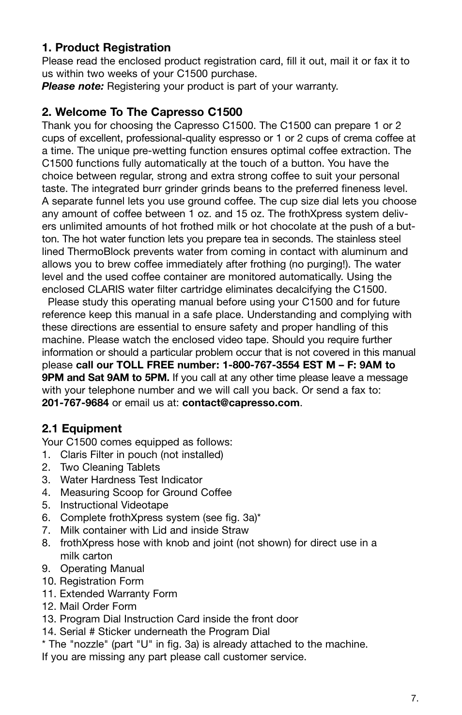 Capresso 158 User Manual | Page 7 / 23