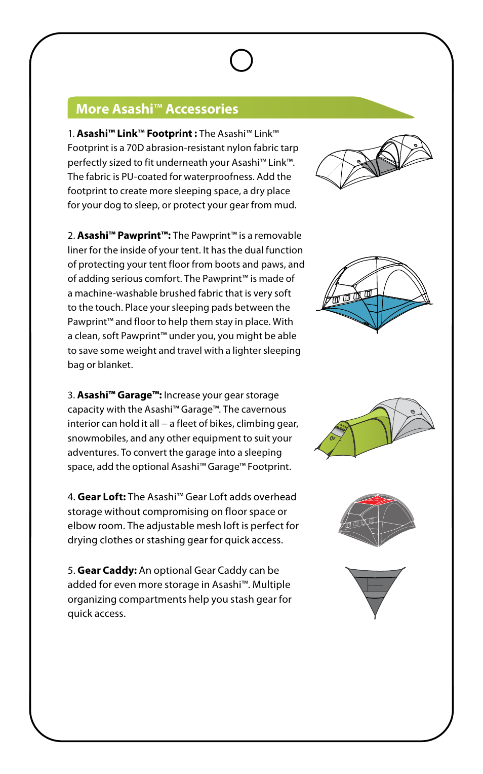 More asashi ™ accessories | NEMO Equipment ASAS ILIN User Manual | Page 5 / 7