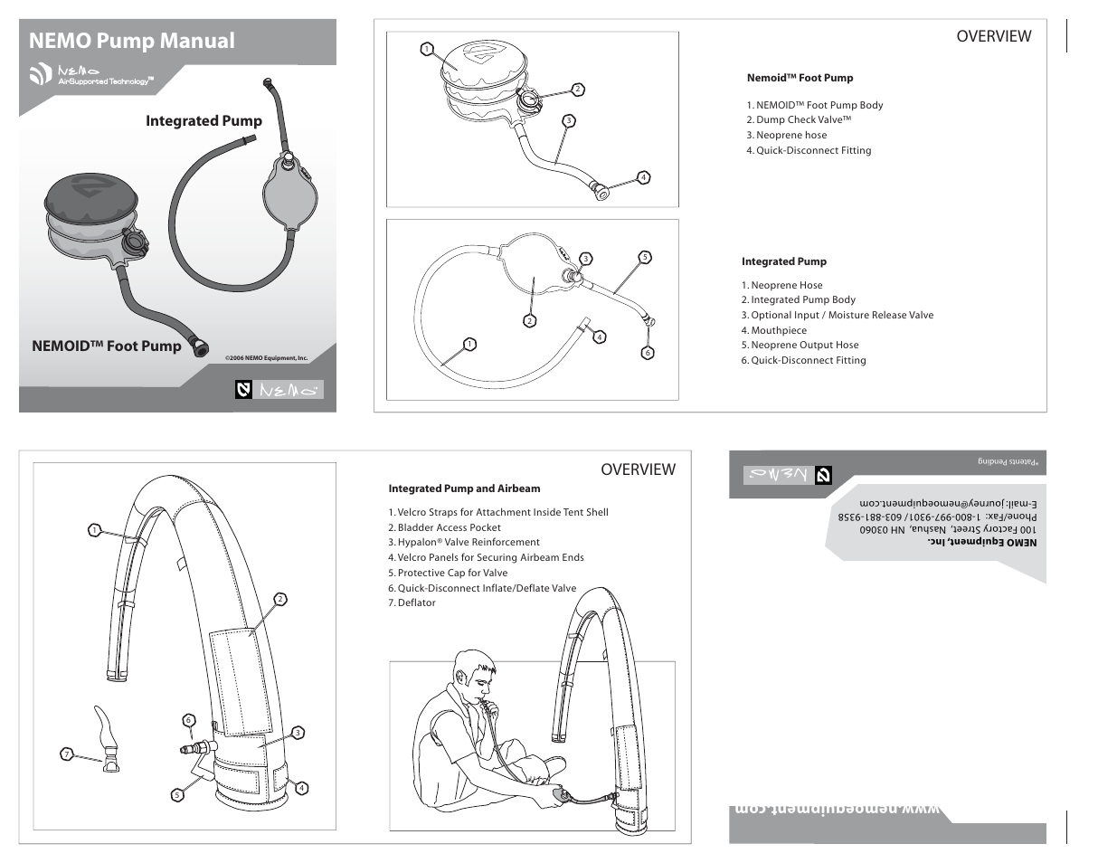 NEMO Equipment INTEGRATED PUMP User Manual | 2 pages