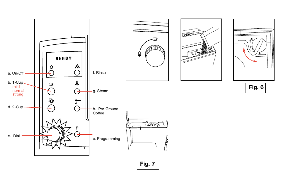 Fig. 6 fig. 7 | Capresso E Series User Manual | Page 5 / 24