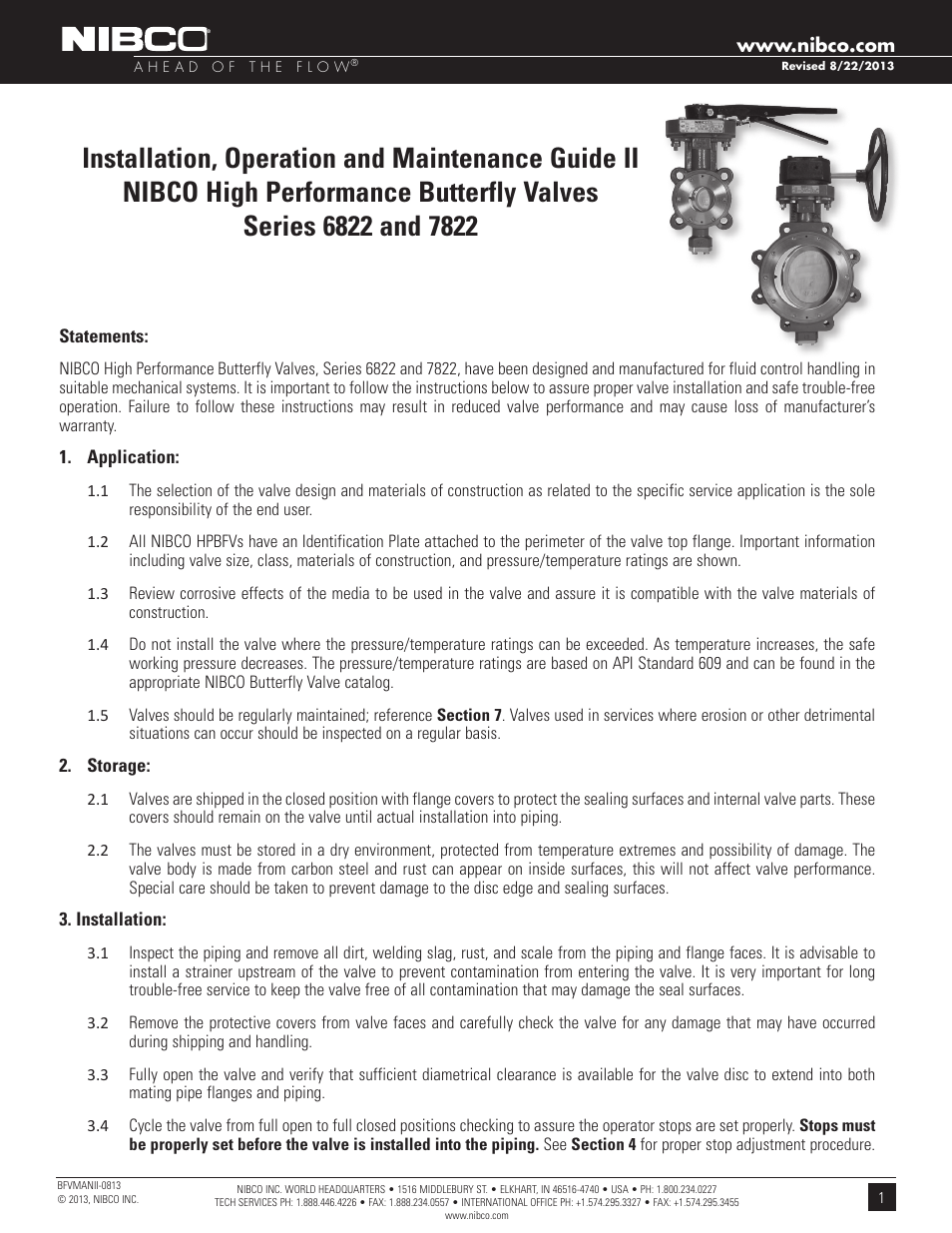 NIBCO High-Performance Butterfly Valve User Manual | 11 pages