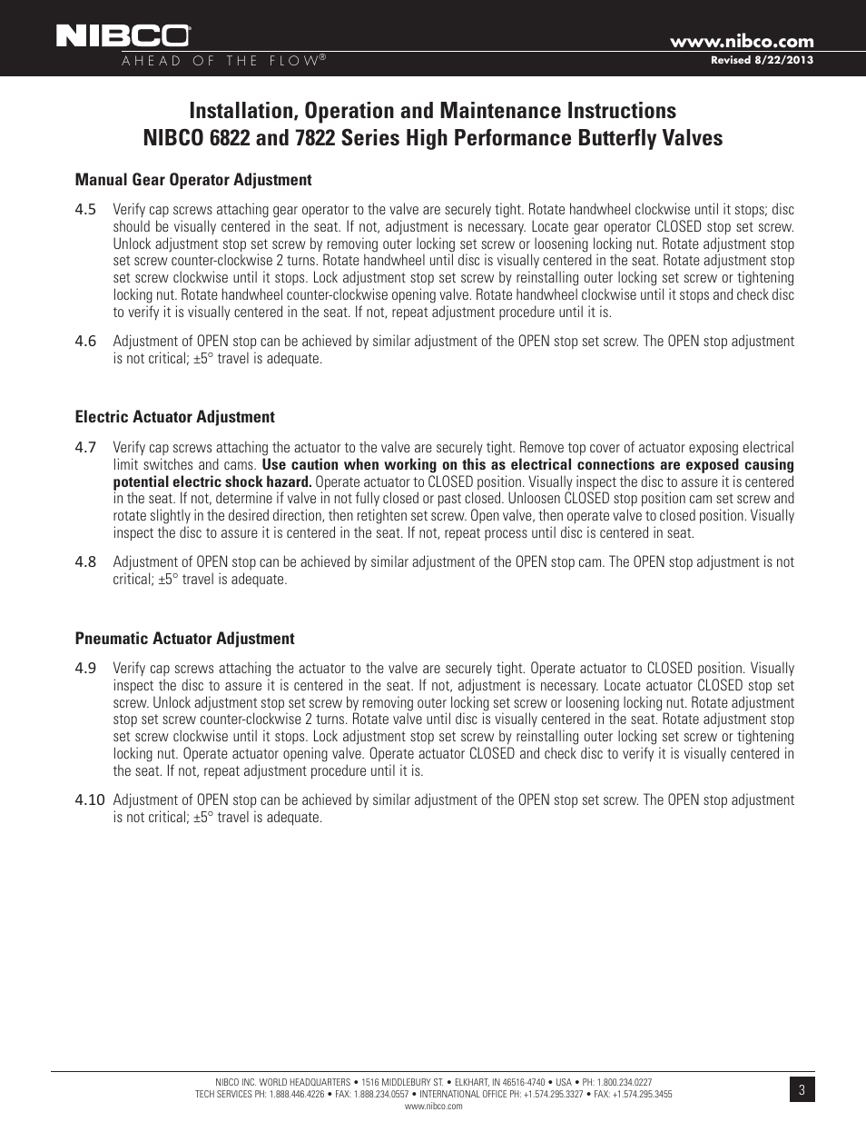NIBCO High-Performance Butterfly Valve User Manual | Page 3 / 11