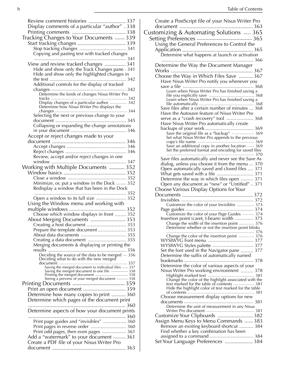 Customizing & automating solutions 365 | Nisus Writer Pro User Manual | Page 12 / 525