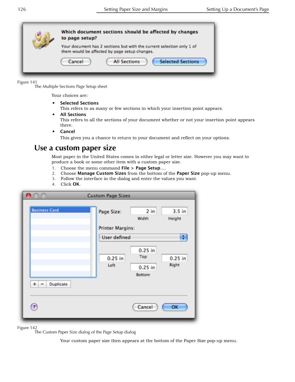 Use a custom paper size, Figure 141 | Nisus Writer Pro User Manual | Page 146 / 525