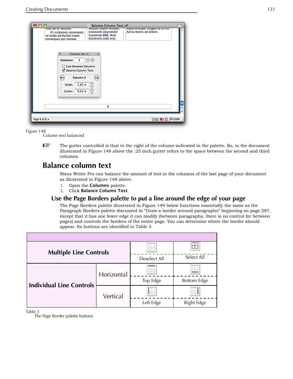 Balance column text | Nisus Writer Pro User Manual | Page 151 / 525