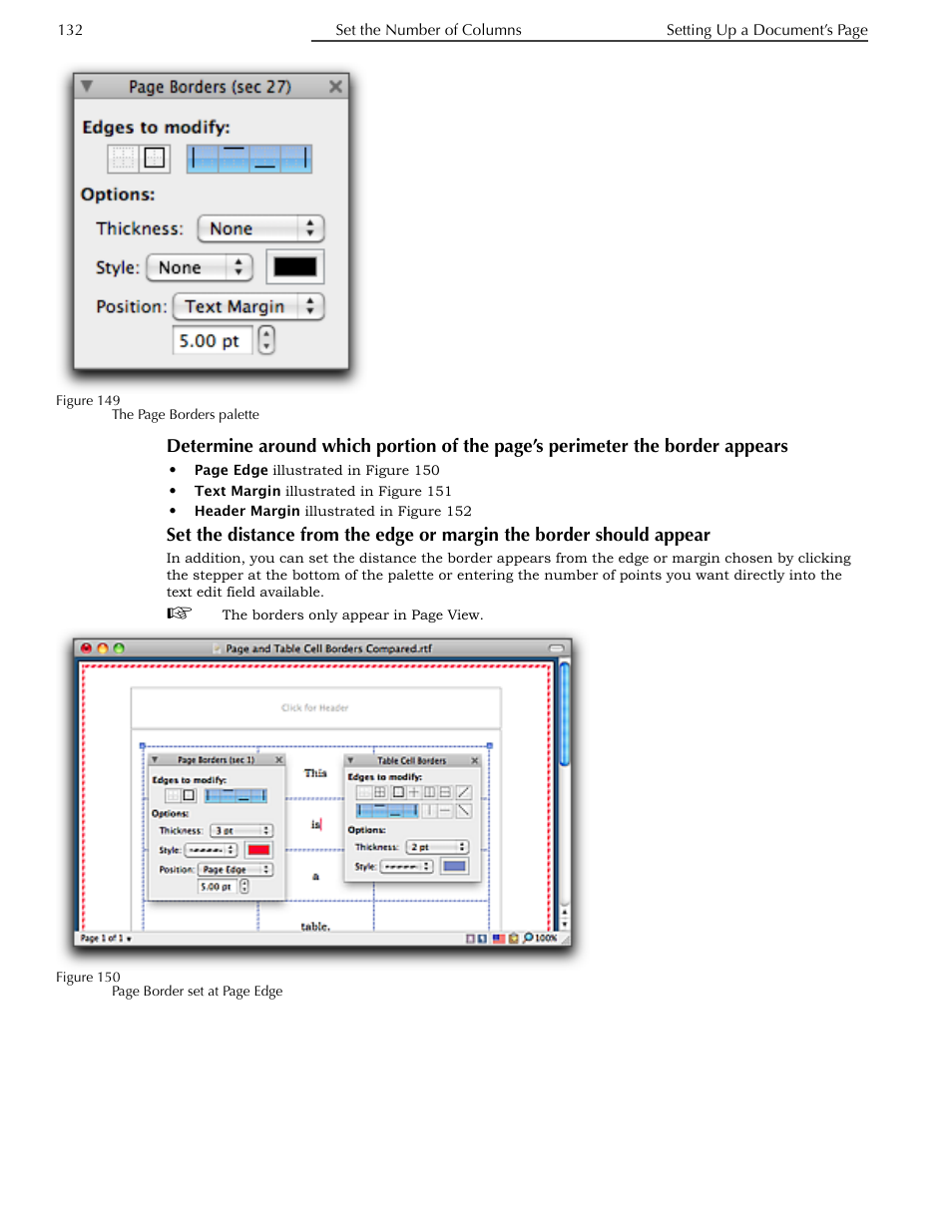 Perimeter the border appears, Should appear, Figure 149 below | Nisus Writer Pro User Manual | Page 152 / 525